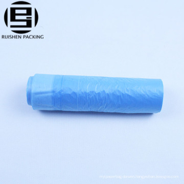 Blue color drawstring trash garbage bags